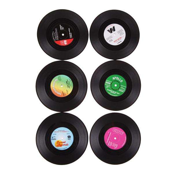 Set of Vinyl Record Coasters