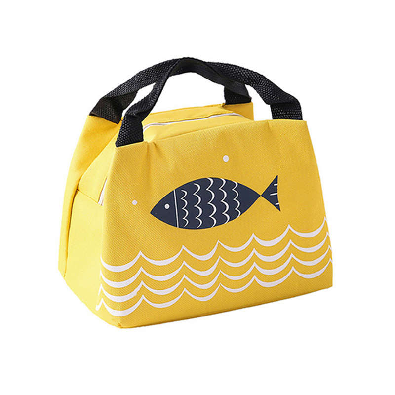 DHAO-Picnic Bag Portable Lunch Box Picnic Food Storage Bag Yellow Handbag