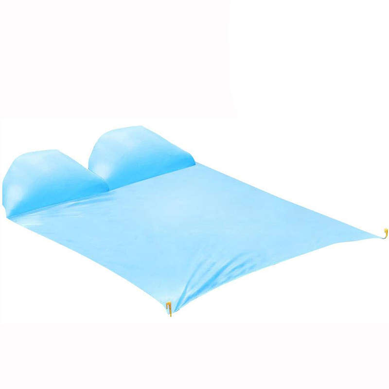 DHAO-Outdoor Camping Mat With Pillow Moisture Inflatable Pad Air Sofa - Blue-Double