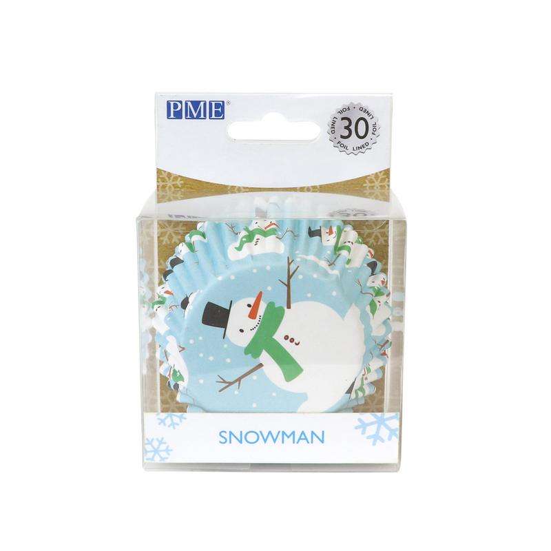 PME Cupcake Cases Standard Size Paper Baking Cases - Pack of 30 - Snowman