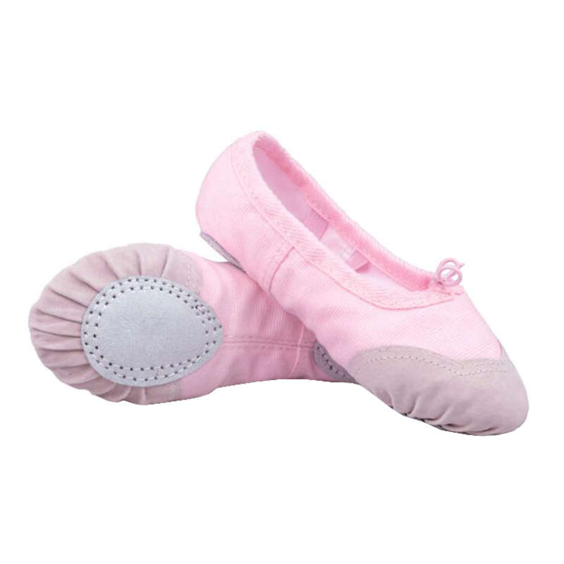 DHAO-Girls Pink Canvas Dance Slipper Ballet Gymnastics Yoga Shoes - EU 33