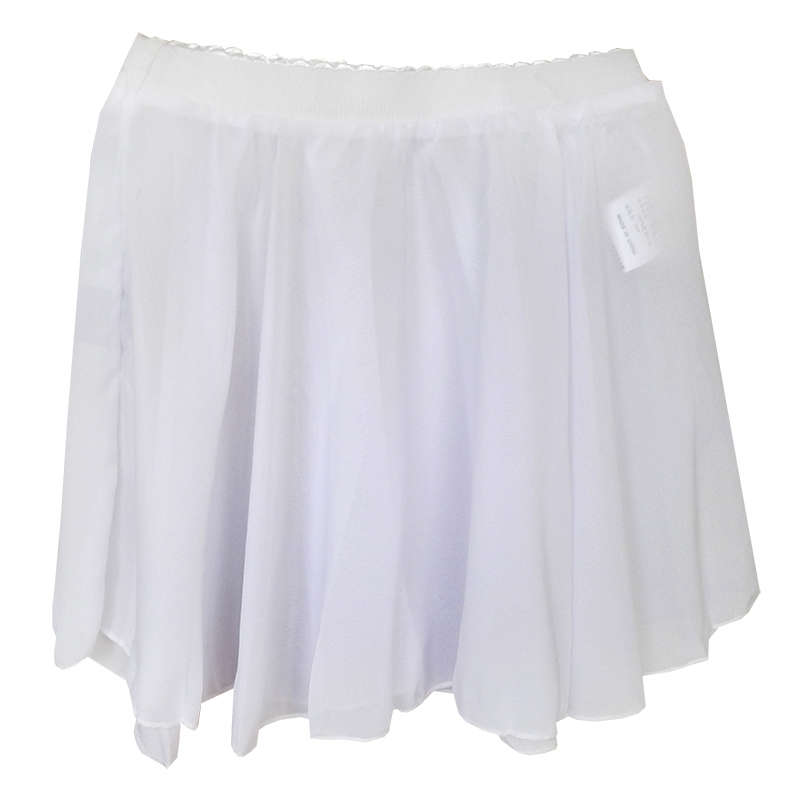 DHAO-Girls Ballet Dance Basic Pull on Chiffon Skate Skirt Dancewear White - S