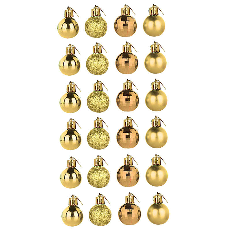 DHAO-Christmas Ball Assorted Pendant Shatterproof Ball Ornament Set - Gold