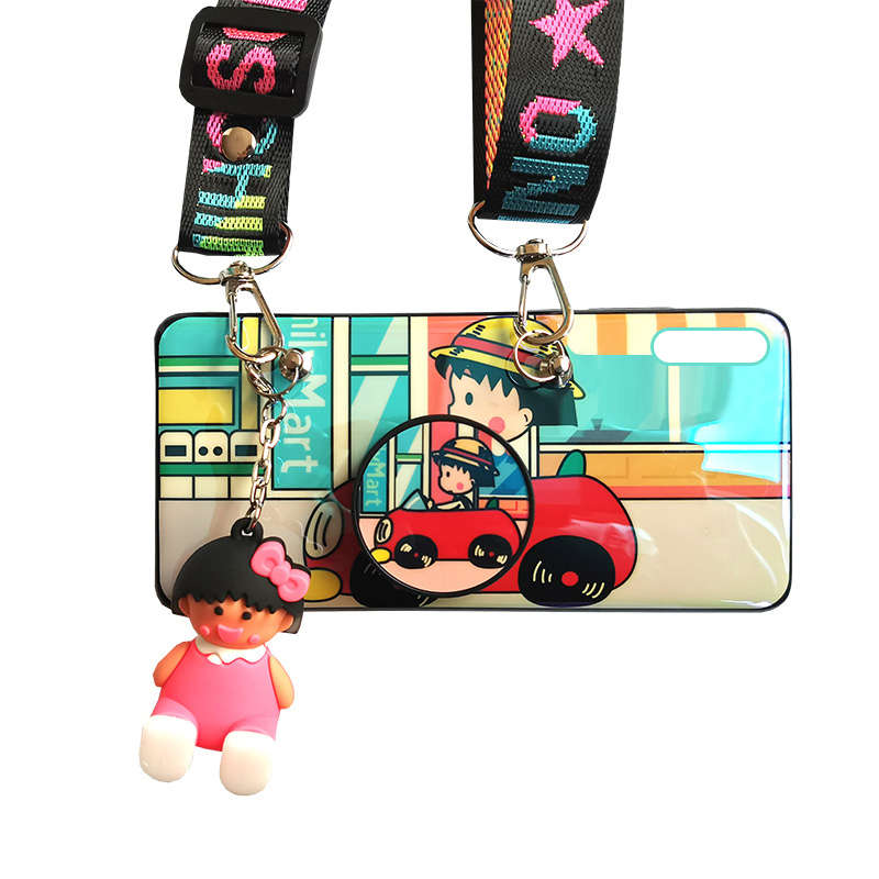 DHAO-Chibi Maruko-chan Silicone Cellphone Case With Lanyard-Huawei P20