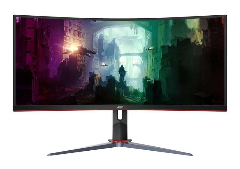 AOC CU34G2X 34" WQHD 144Hz Curved Gaming Monitor - Black & Red