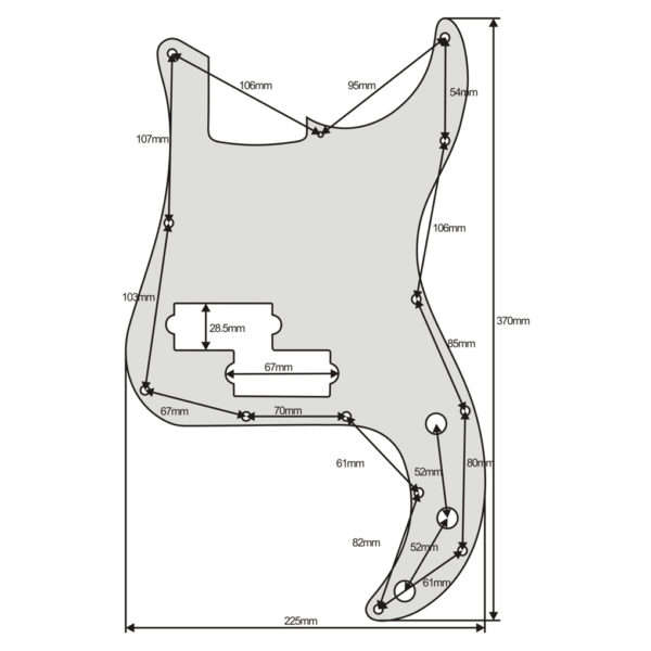 Black Precision Bass Pickguard