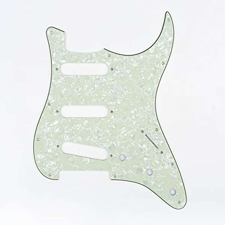 S/S/S Mint Pearl 3ply Strat Style Pickguard