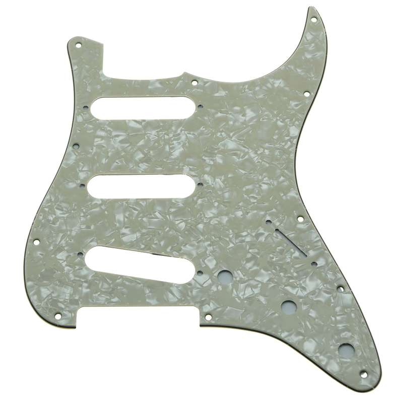 S/S/S Mint Pearl 3ply Strat Style Pickguard