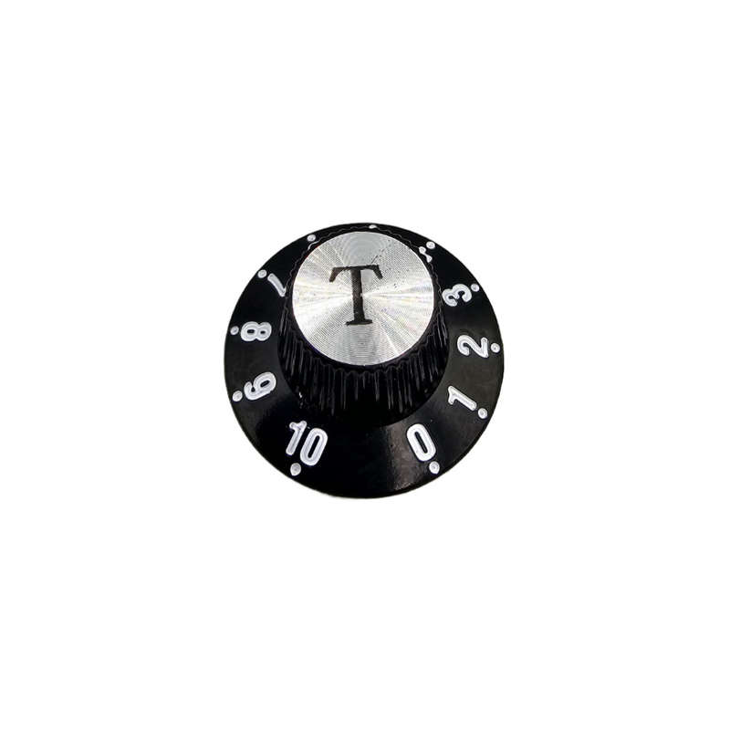 Black Witch Hat Fender style replacement knob single - "T"