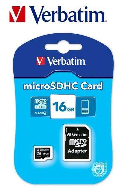 VERBATIM - 16GB MICRO SD CARD + ADAPTOR (43968) - ACT