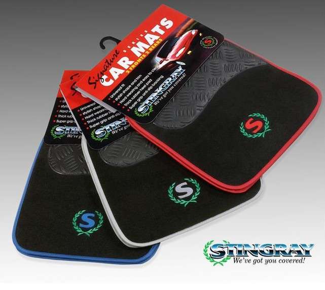 Stingray 4 Piece Signature Series Car Mat Set blue/black (ZSMATCMFXBBL) - Stingray