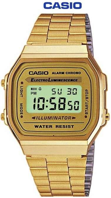 Casio Illuminator Quartz WR Digital Alarm Watch (A168WG-9WDF) - Casio