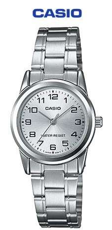 Casio Ladies Analog Stainless Steel Wrist Watch (LTP-V001D-7BUDF) - Casio