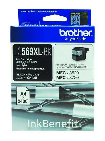 Brother LC569XLBK High yield black ink cartridge for MFCJ3520, MFCJ3720