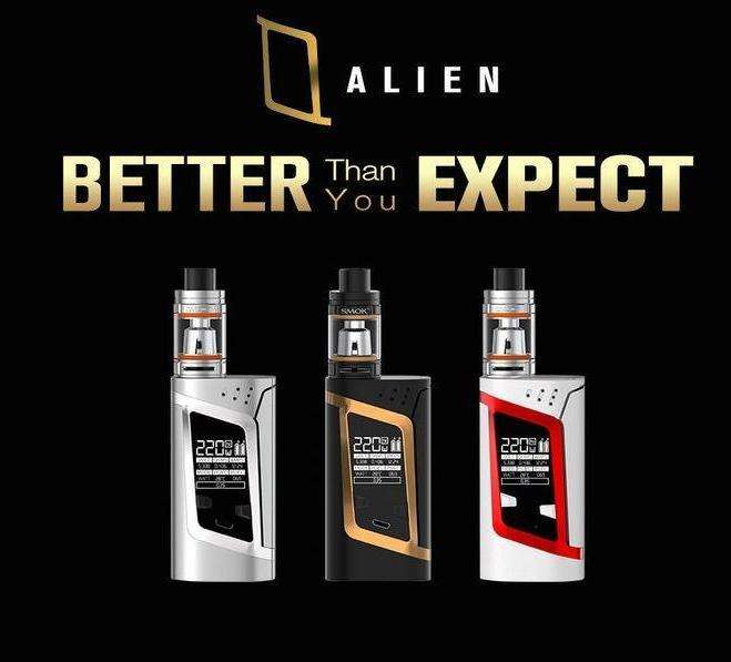 Smok Alien 220W VW Kit - Smok White + Red