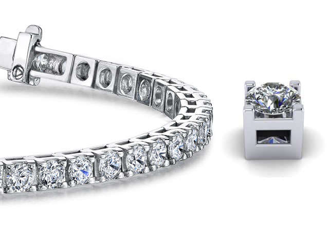 **ONCE-OFF DEAL [R66127]** DIAMOND [2.00cts] CLUSTER TENNIS BRACELET ROUND CUT [WHITE GOLD]-BUY SAFE