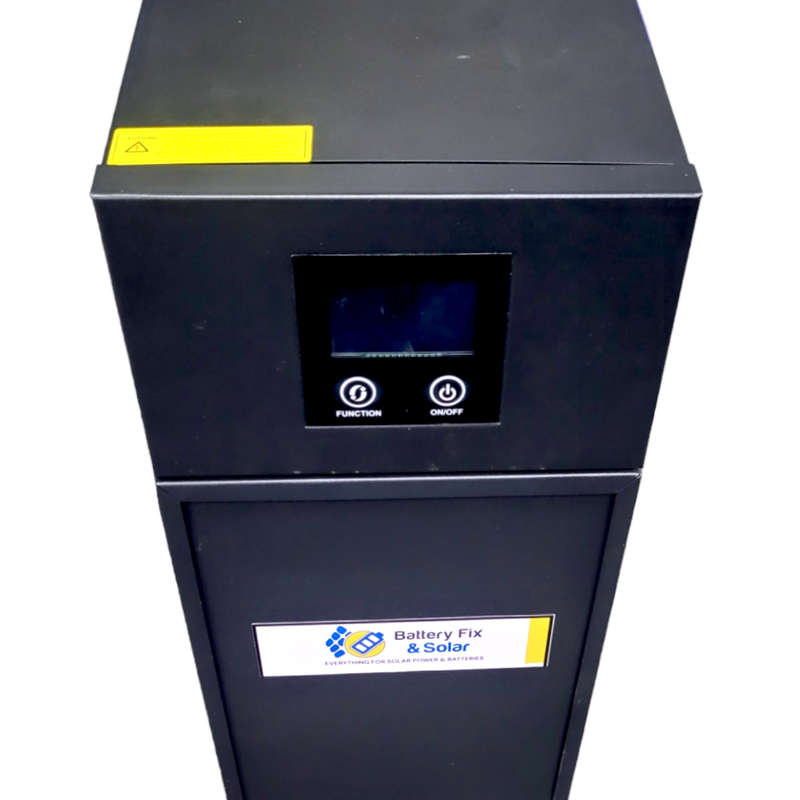 SD050 - Loadshed Kit. Ecotek 12V 1000W PureSW Inverter, 1x Li-ion 12V 100Ah Batt, Black Cabinet.