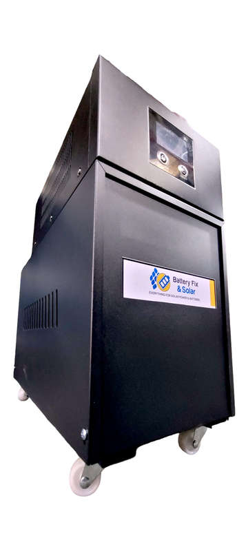 SD050 - Loadshed Kit. Ecotek 12V 1000W PureSW Inverter, 1x Li-ion 12V 100Ah Batt, Black Cabinet.