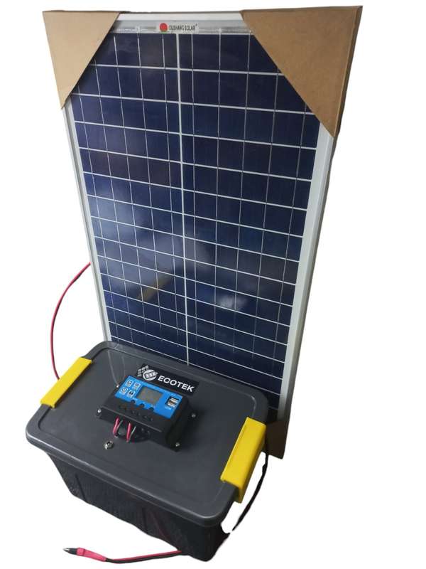 LK088 - EKOTEK  Ligh Kit. 12V 26Ah Battery. 3 x USB Lights.Cell Charger. 30 Watt Solar Panel Charger