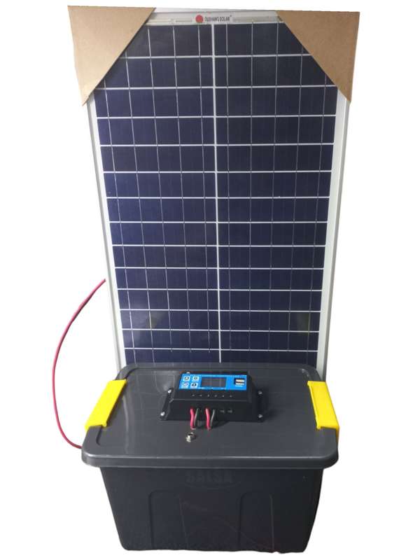 LK088 - EKOTEK  Ligh Kit. 12V 26Ah Battery. 3 x USB Lights.Cell Charger. 30 Watt Solar Panel Charger