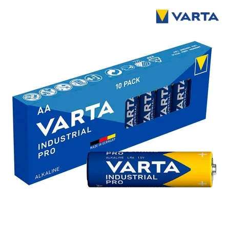 JA210 - VARTA - Size AA High Quality Alkaline. 1.5V  2.6Ah. Industrial 10 Pack