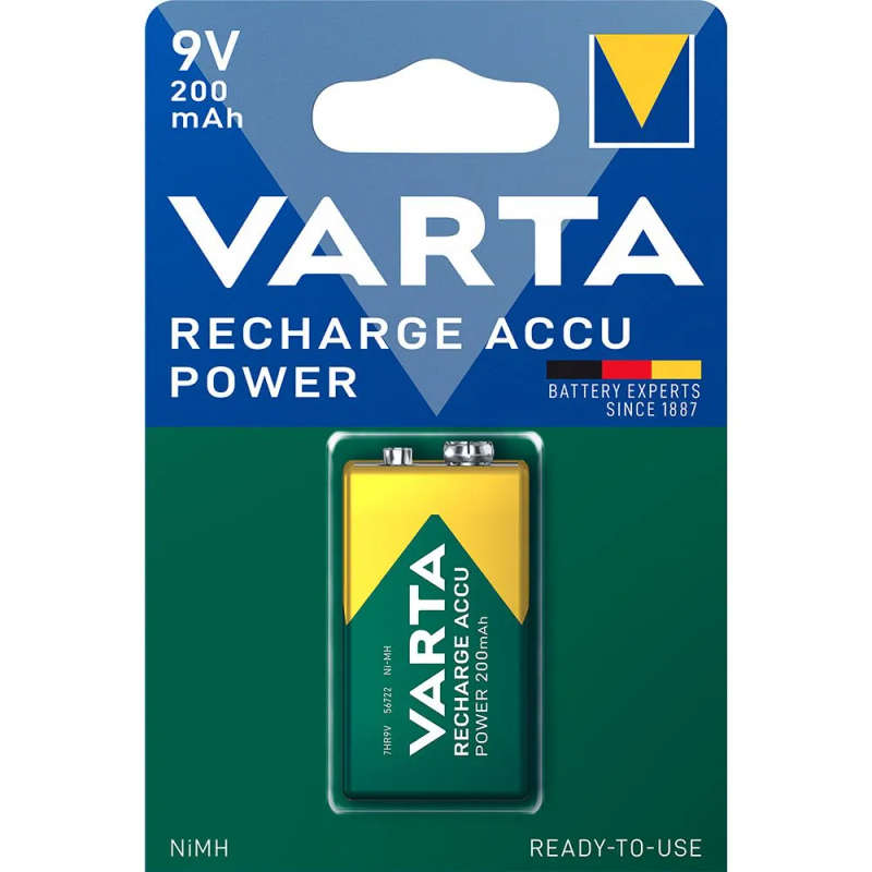 RA550 - VARTA - Size 9V  RECHARGEABLE ACCU POWER 1 pack