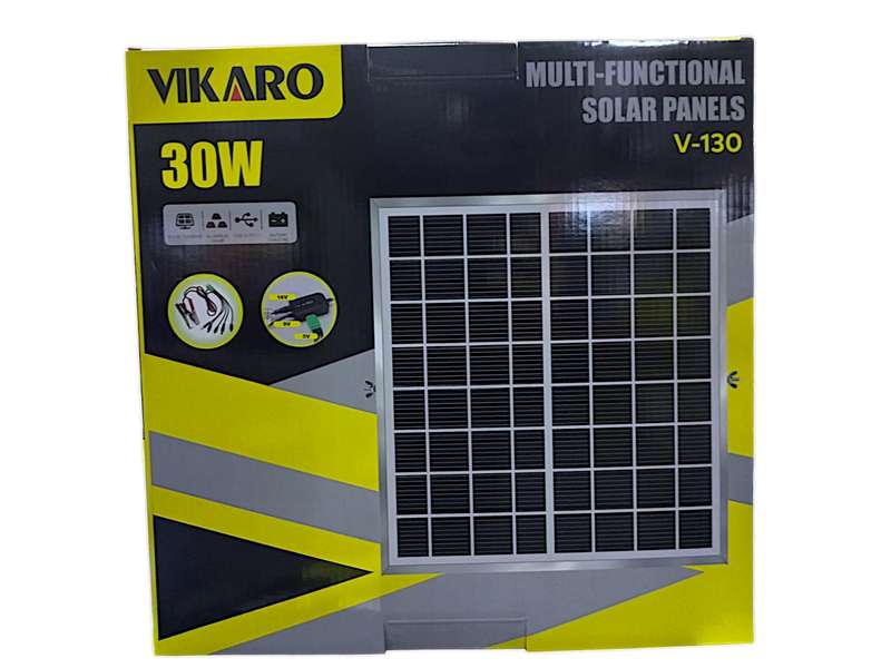 EA090   Vikaro - Multifunction Solar Panel Charger 5/9/16 Volts 30 Watt