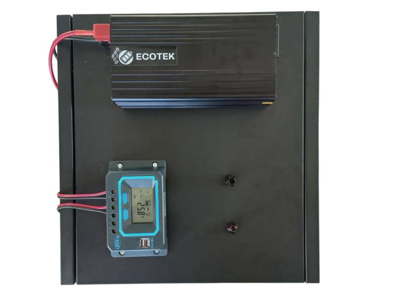 SD017 ECOTEK Solar Off Grid System. Pure Sign 2.5KW Inverter. Batteries 2 x100Ah .S/Panels 100Wx4