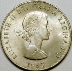 Obverse of 1965 Churchill Crown