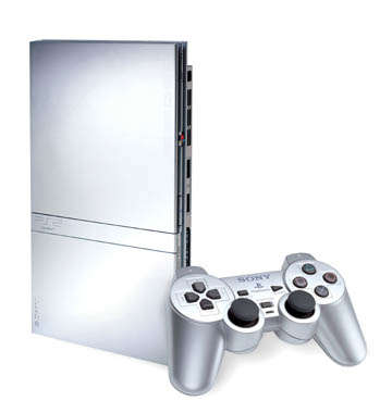 SONY PLAYSTATION 2 - SILVER SLIMLINE + 2 GAMES