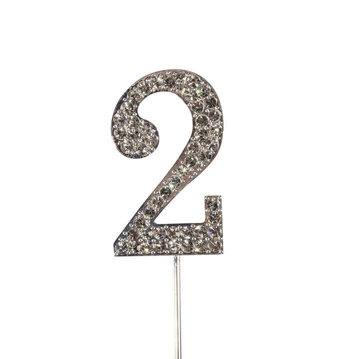 Culpitt 2 DIAMANTE NUMBER Topper Wedding Anniversary Birthday Cake Decorations