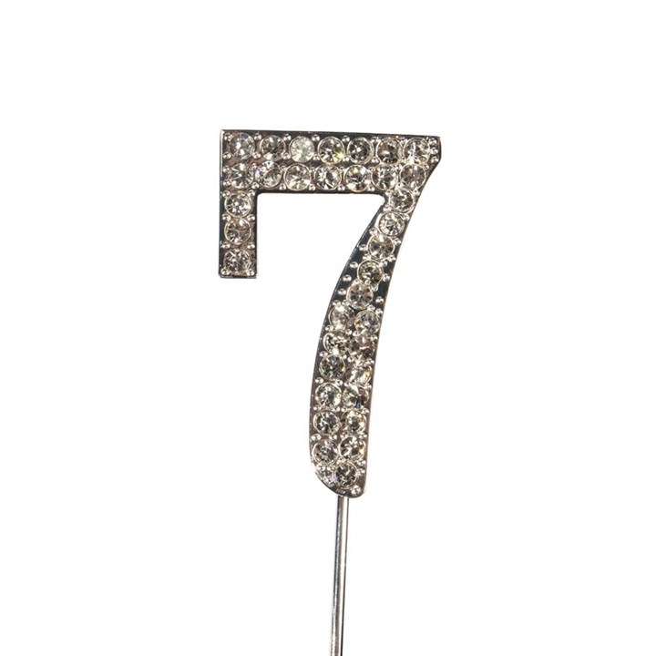 Culpitt 7 DIAMANTE NUMBER Topper Wedding Anniversary Birthday Cake Decorations