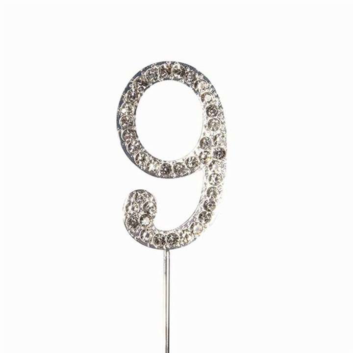 Culpitt 9 DIAMANTE NUMBER Topper Wedding Anniversary Birthday Cake Decorations