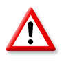 warning triangle on white