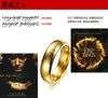 The Lord of the Rings 18K gold plated ring with bead chain 316L Stainless Steel unisex rings