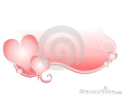 Soft Pink Valentine Hearts Swoosh Logo