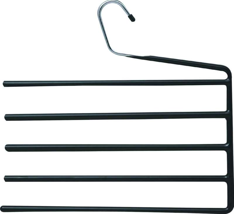 Chrome and black 5 tier space saver trouser hanger (European style)