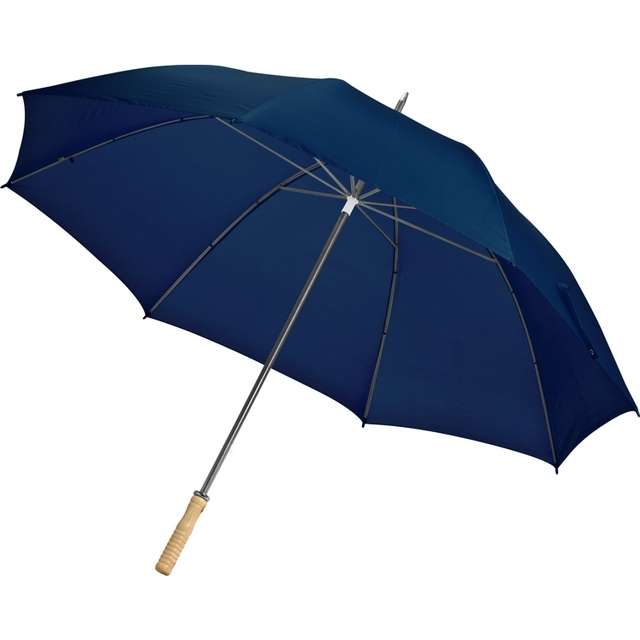 Large umbrella with wooden handle - navy blue (45190)