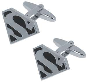 Rhodium plated and black cufflinks in presentation box - Superman
