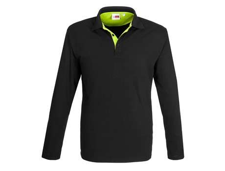 US Basic Long Sleeve Solo Golf Shirt - Mens - lime (BAS-7778)