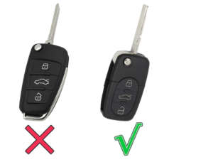 Audi 3 Button Silicone Car Remote Key Fob - Old Spec