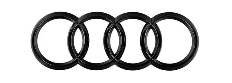 Audi 4 Ring Gloss Black Rear Badge 216mm