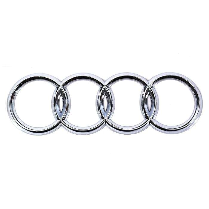 Audi 4 Ring Gloss Chrome Rear Badge 216mm