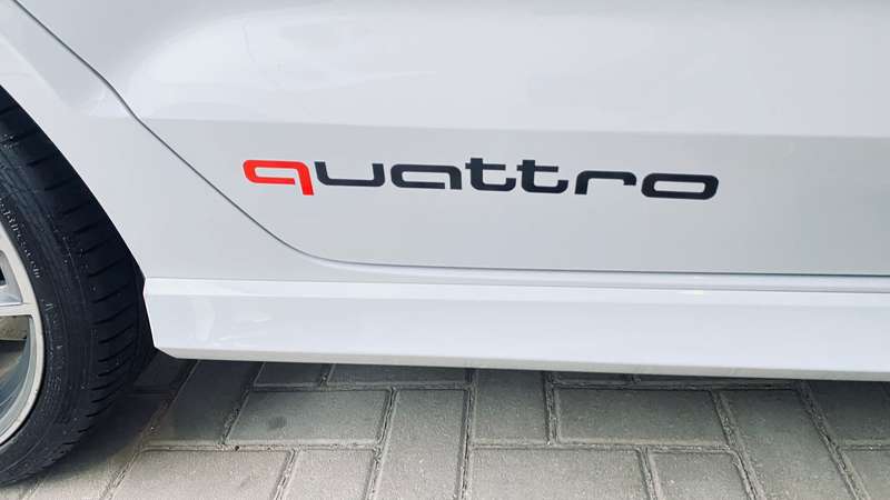 Audi Quattro 2-Piece Sticker Kit (Red And White)