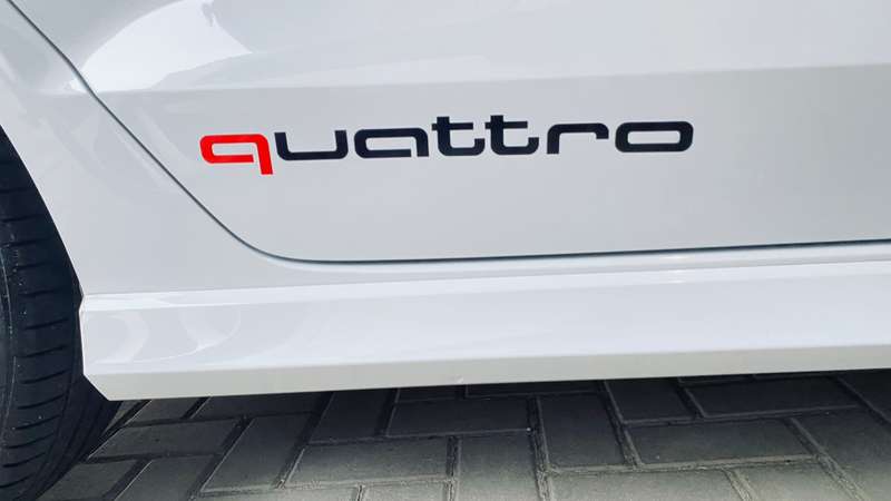 Audi Quattro 2-Piece Sticker Kit (Red And White)