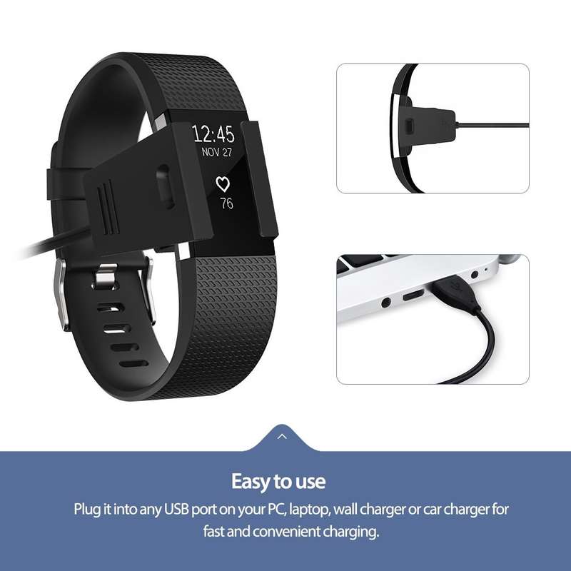 Fitbit Charge 2 Replacement USB Charger-Black