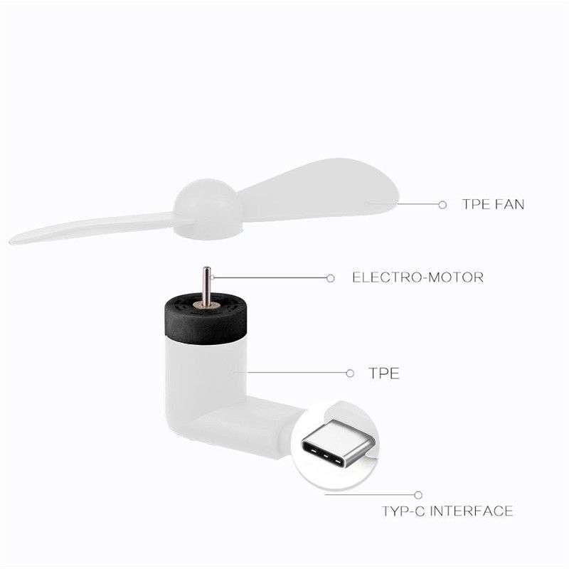 Portable USB-C Fan (works with most Smart Phones with USB-C) Blue