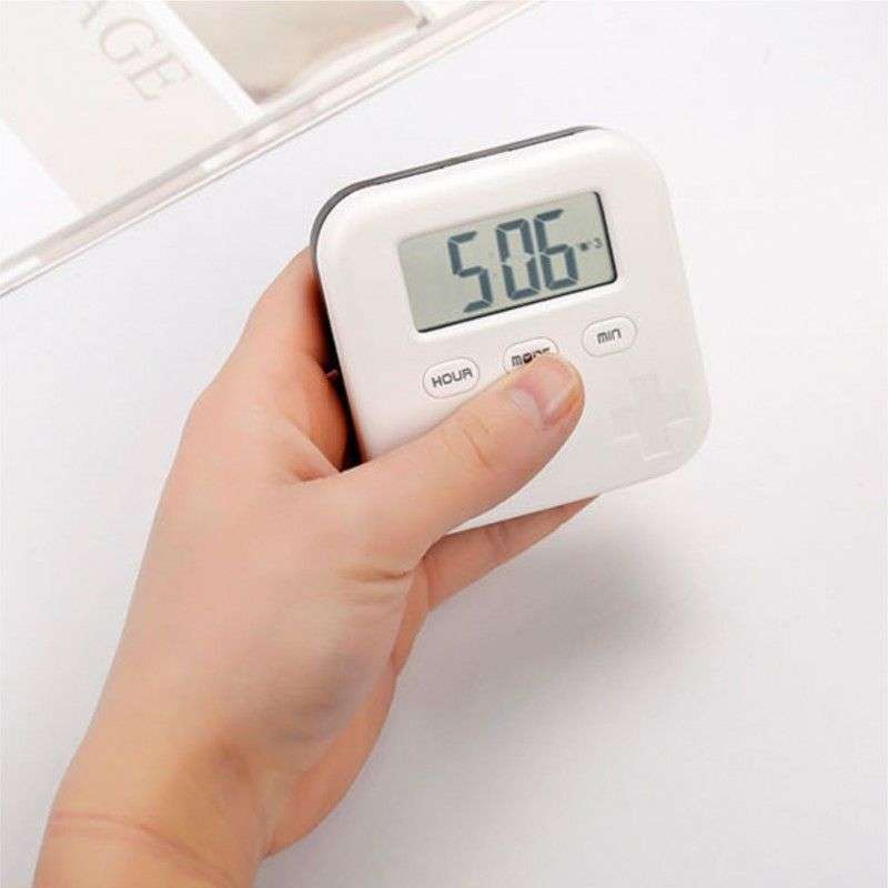 Pill Box Organizer with Electronic Timer and Alarm Reminder (4 x Seperated Medicine Compartments)