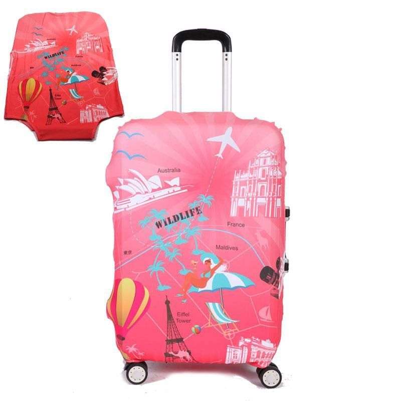 Printed Luggage Protector Cover Pink Flamingo