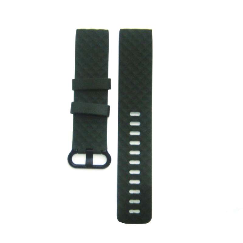 Fitbit Charge 3 Silicone Watch Strap with Plastic Buckle (Large) -Seaweed Green